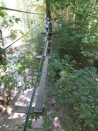 Accrobranche avec Ambre et Nathan